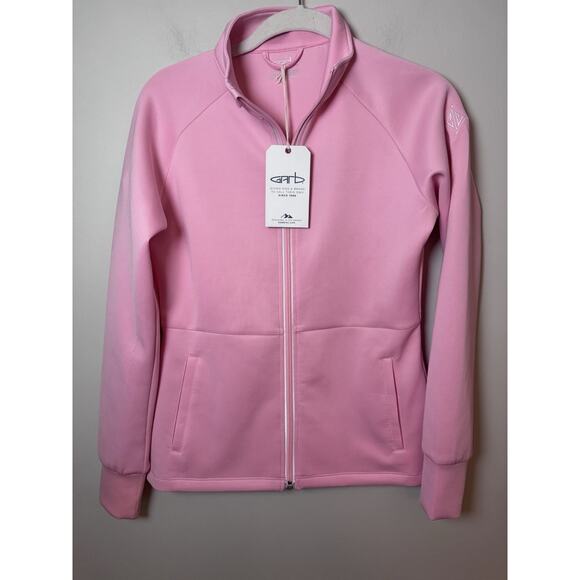 Garb Brand Girls Athletic Tennis Golf Zip Up Pink Jacket Sz XL (11/12) NWT - Picture 1 of 12